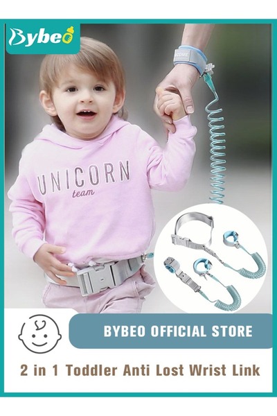 BYBEO 2 in 1 Toddler Leash, Baby Anti Lost Wrist Link, Child Safety Harness Tether, Kids Walking Wristband