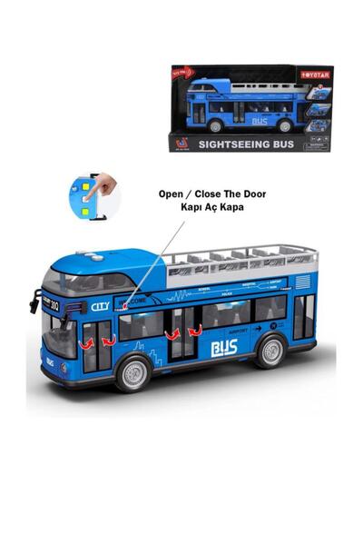 Tıfıl Toys Sesli Işıklı Sürtmeli Büyük Boy Eğitici Oyuncak Araba Gezi Otobüsü
