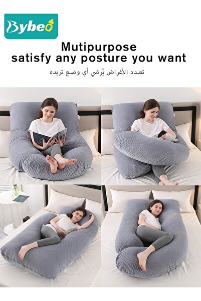 BYBEO U Shaped Full Body Pregnancy Pillow For Maternity Women With Removable Jersey Cotton Cover