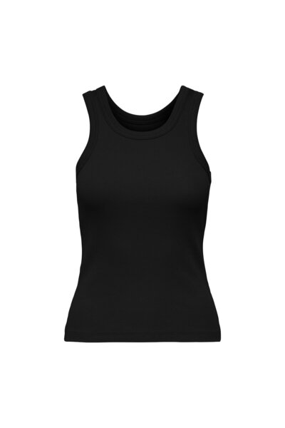 ONLY Damen Tank-Top - ONLVAL LIFE TANKTOP, Baumwolle, Rundhals, Slim Fit