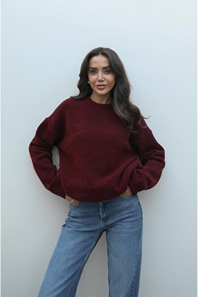 Havoş Burgundy Wool Blend Sweater