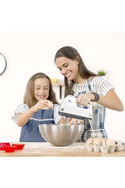 BORTONY Hand Mixer, Professional Electric Handheld, 7-Speed, Includes Beaters & Dough Hooks
