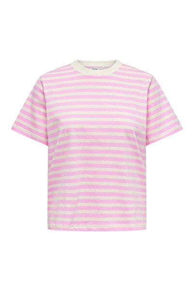 ONLY Damen T-Shirt - ONLLIVINA LIFE STRIPE TEE, Kurzarm, Rundhals, Streifen