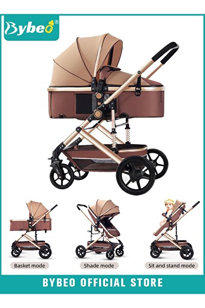 BYBEO عربة أطفال خفيفة الوزن 3 في 1، مقصورة سفر متعددة الوظائف، عربات أطفال ق...