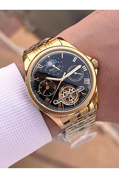 Ferrucci Automatic and Self-Winding Sun and Moon Phase Dial Steel Band Men's Wristwatch Bfc.03606.3