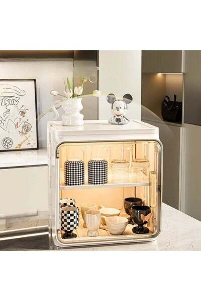 fulina Dustproof Cup Storage Rack, Tabletop Teacup Water Cup Holder, Tea Set Storage Box, Coffee Mug Drain