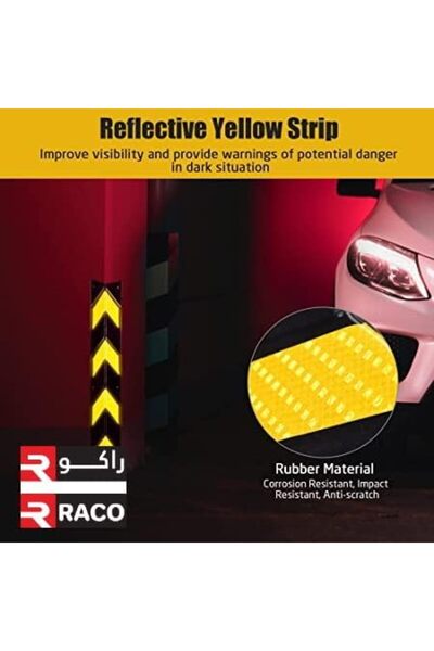 Raco Reflective Corner Guard Wall Corner Protector with Yellow Strips for Garage Parking