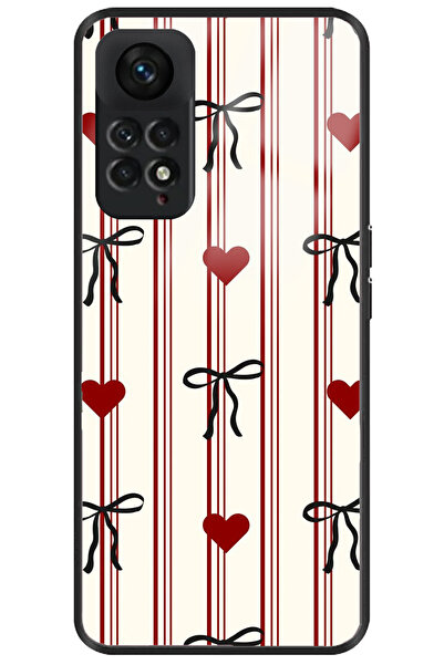 WANNA PROTECT Xiaomi Redmi Note 11 Kamera Korumalı Premium Kalp Fiyonk Desenl...