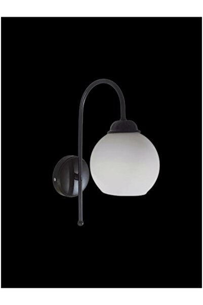 DEDE Black Static Painted Wall Sconce with Matte White Glass Looking Downwards