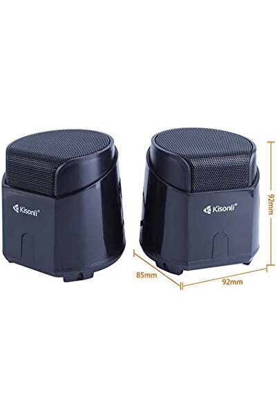 Kisonli مكبر صوت متعدد الوسائط محمول K500 بمنفذ USB 2.0، نظام صوت ستيريو صغير...