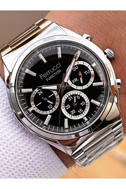 Ferrucci 2 Years Warranty Steel Band Inner Dial Features Active 3 Atm Men's Wristwatch Ef.03517.1