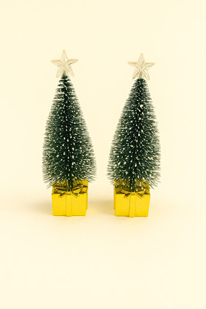 Mirilliahome 2-Piece Lighted Mini Pine Tree Decoration – Christmas Table Ornament and Gift