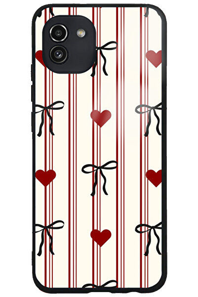 WANNA PROTECT حافظة هاتف سامسونج جالاكسي A02S فاخرة بنمط قلب وفيونكة لامعة مع...