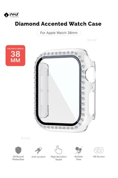 ineix Diamond Accented Case With Screen Protector For Apple Watch 38mm