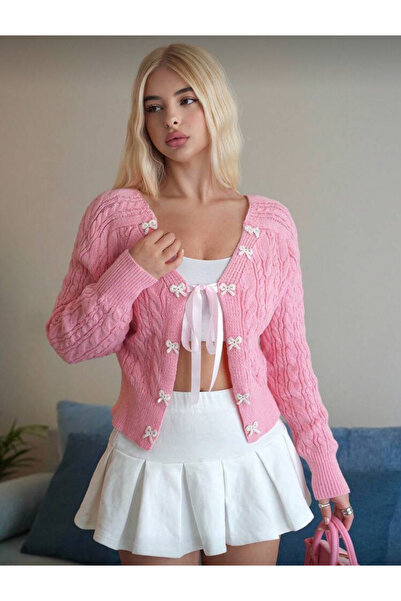 La Saade Princess Soft Knit Set-Coquette Pembe Fiyonklu Soft Girl Pinterest H...