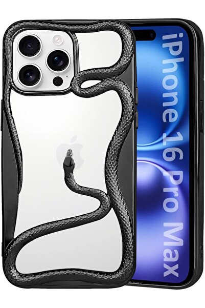 Margoun Cool 3D Snake Case for iPhone 16 Pro Max (Black)