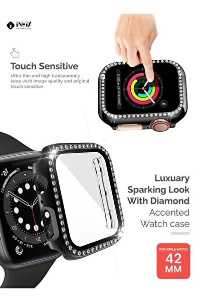 ineix Diamond Accented Case With Screen Protector For Apple Watch 42mm