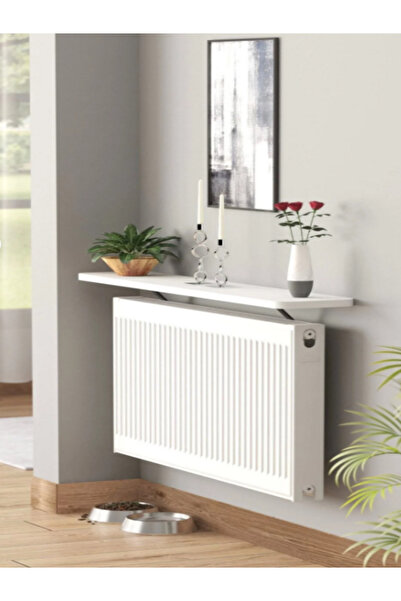 Genel Markalar Montajsız Petek Üstü Uçan Raf Dresuar Kalorifer Peteği Rafı Kitaplık 120 X 18 Cm Beyaz Oval Kesim