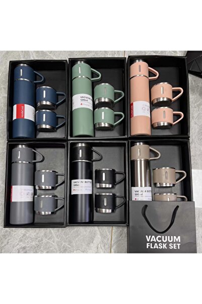 high vacum 500ml stainless steel thermos with 3 cups