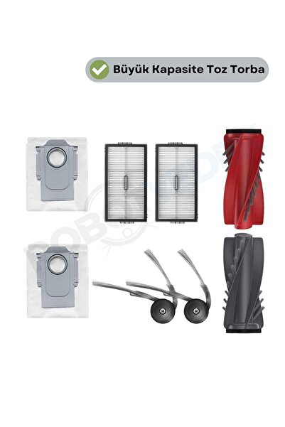 robotyedek فرشاة روبوروك كيرف إكس الرئيسية، فلتر هيبا، فرشاة جانبية، كيس غبار...