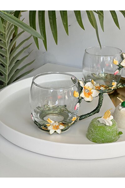 ROSSEV Flora Jasmine Flower Glass Mug