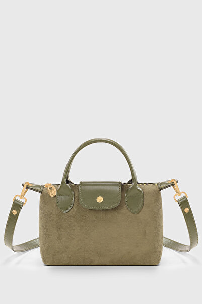 Housebags Süet Yeşil Çok Yönlü PU Deri Çapraz Askılı Çanta