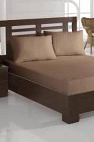 Çeyiz Diyarı Combed Cotton Double Size 180X200 cm Fitted Sheet Cappucino