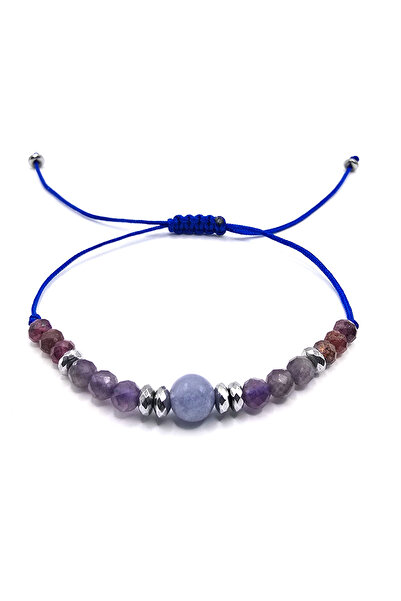 Lexy's Boutique Pisces II Zodiac Bracelet - Ruby, Hematite, Amethyst and Aquamarine
