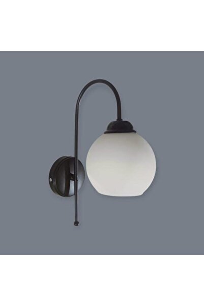 DEDE Black Static Painted Wall Sconce with Matte White Glass Looking Downwards