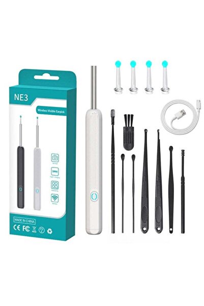 Arabest إزالة شمع الأذن، ملعقة إزالة الشمع المرئي بتقنية Wi-Fi مع 4 ملاعق أذن...