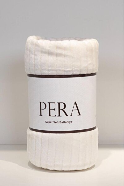 Çeyiz Diyarı Pera Single Size 130X170 cm Tv Blanket Cream