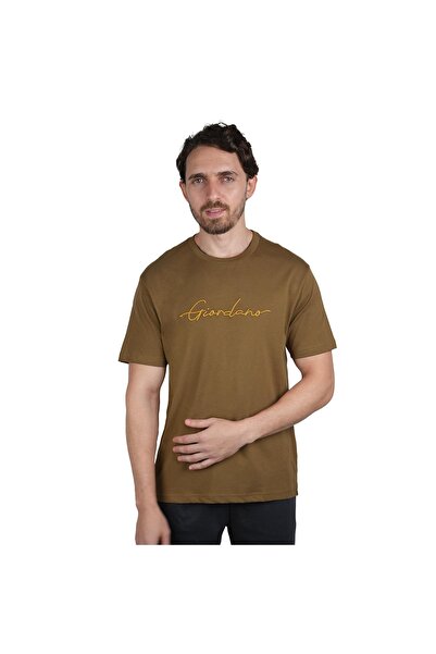 Giordano Men's Slim Fit Cotton Signature Print Tee
