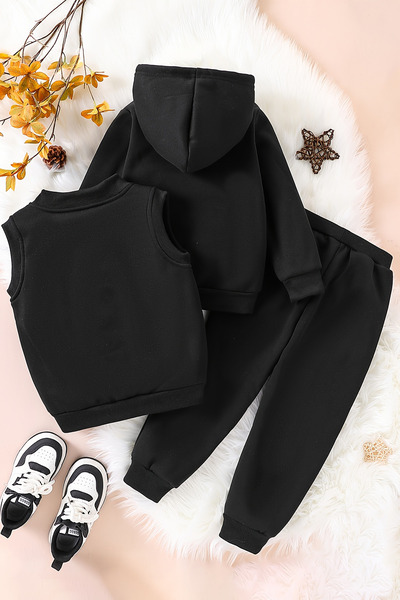 ADABEBEK Premium Tarz Bear Printed Vest Set 3-Piece Bottom and Top Baby Set 24742