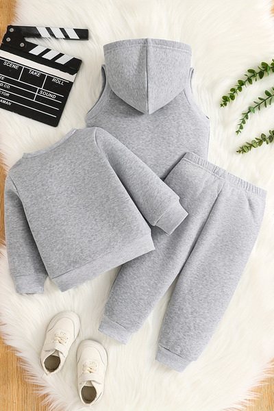 ADABEBEK Printed Vest Set 3-Piece Bottom Top Baby Set 24751