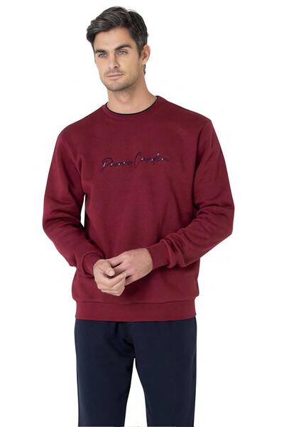 Pierre Cardin 100% Cotton Men's 3-Thread Sweat Suit, Crew Neck with Cuffed Sleeves, Straight Leg and Pockets