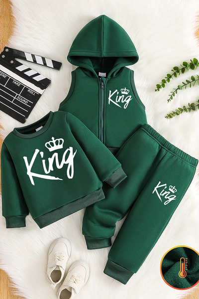 ADABEBEK Premium King Printed Vest Set 3-Piece Bottom Top Baby Set 24741