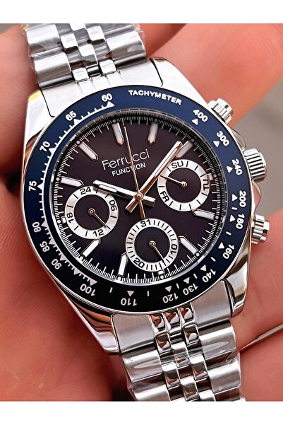 Ferrucci 2 Years Warranty Steel Band Inner Dial Features Active 3 Atm Men's Wristwatch Ef.03648.2