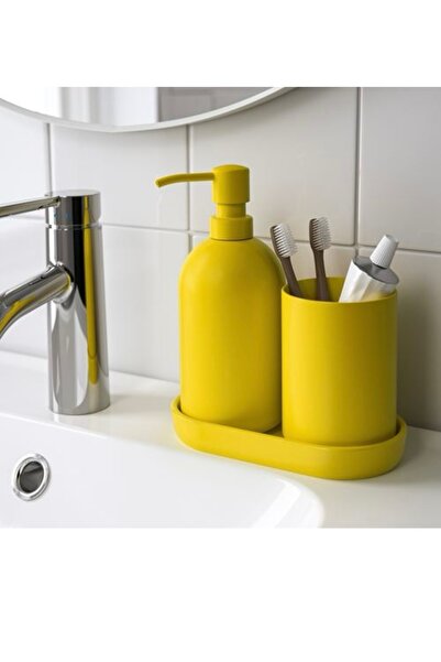 IKEA Gansjön Bathroom Set, Donmezco Yellow, 3 Pieces