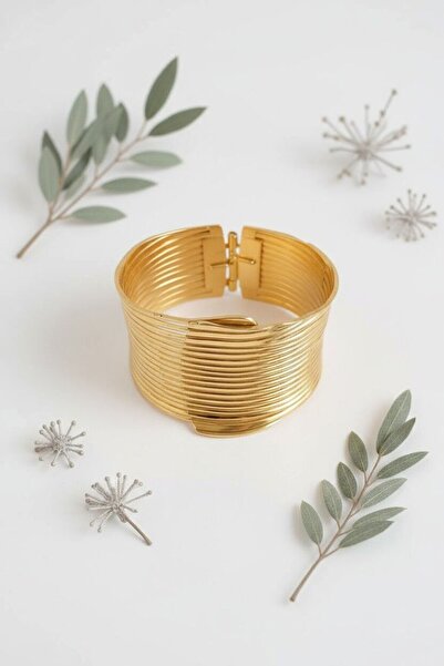 Kadın Gold Çelik Kelepçe 316L