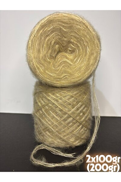 Ana&Kuzusu İplik Krem, sütlü kahve ince moher, gold sim (4 kat sarım) özel ka...