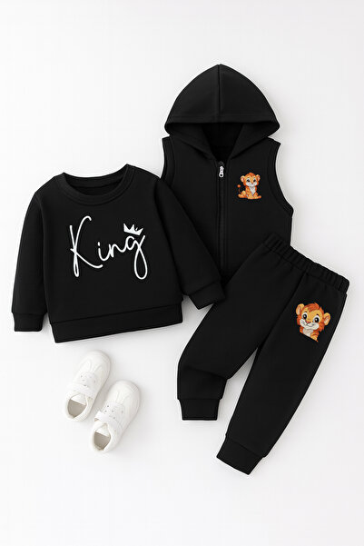 ADABEBEK Premium King Printed Vest Set 3-Piece Bottom Top Baby Set 22573