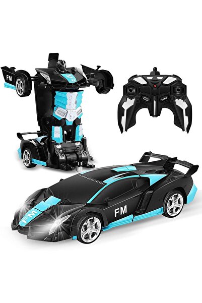 Beauenty Transformer Remote Control Car - 1:18 Scale, 2.4GHz, One-Click Deformation, 360° Drift