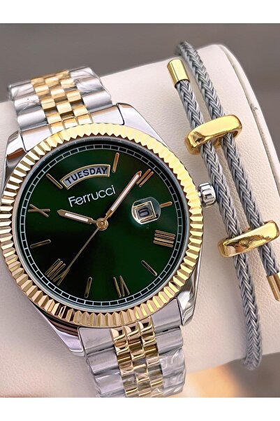 Ferrucci ساعة يد رياضية للرجال مع تقويم خاص للخطوبة والبدلات مع ضمان لمدة عام...