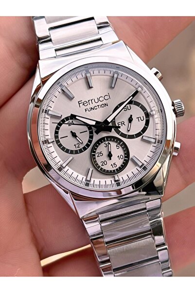 Ferrucci 2 Years Warranty Steel Band Inner Dial Features Active 3 Atm Men's Wristwatch Ef.03517.3