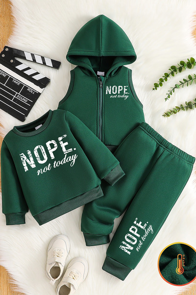 ADABEBEK Premium Nope Not Today Printed Vest Set 3-Piece Bottom and Top Baby Set 24747