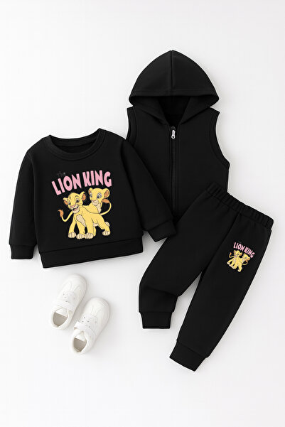 ADABEBEK Premium Lion Brothers Printed Vest Set 3-Piece Bottom Top Baby Set 23967