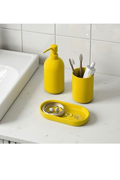 IKEA Gansjön Bathroom Set, Donmezco Yellow, 3 Pieces