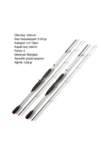 POYRAZ Lrf Spin Olta Kamışı 210 Cm 5-20 gr Seramik Yüzük Frdzbl210