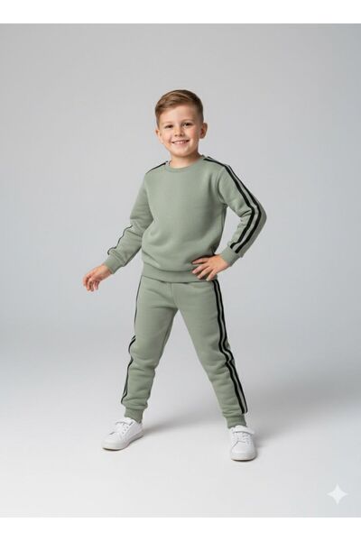 lorio kids Men's Cocuk Sweatshirt Three Threads Shar Fleece-Lined Ri̇t Detail Comfortable Fit