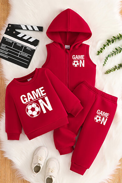 ADABEBEK Premium Football Player Printed Vest Set 3-Piece Bottom Top Baby Set 24751